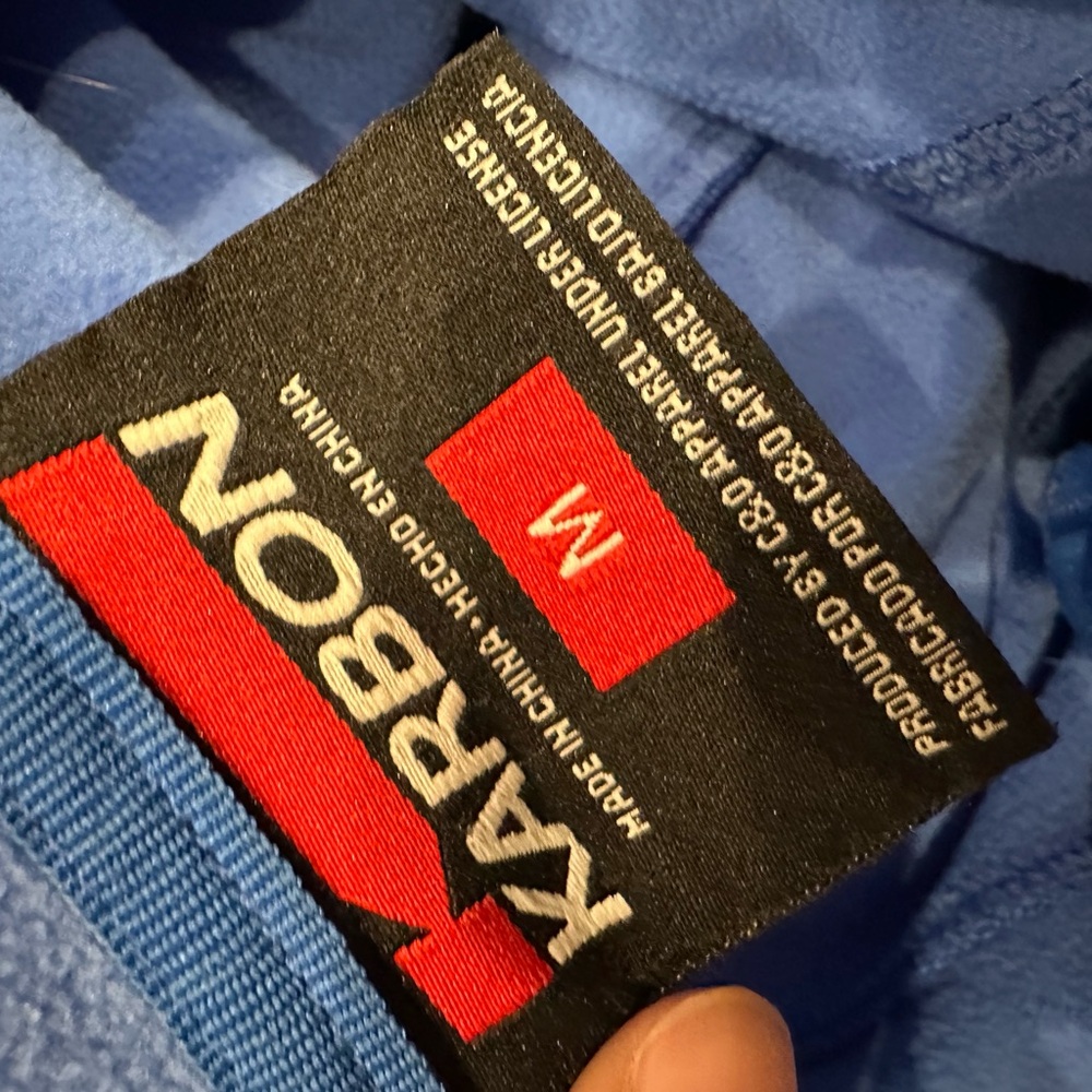 Karbon Men’s Blue Full Zip Up Hoodie Jacket Medium Outdoors Ski Fleece Coat - Picture 6 of 7